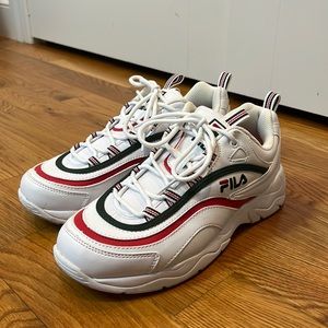 Fila Ray Red & Green Chunky White Sneakers